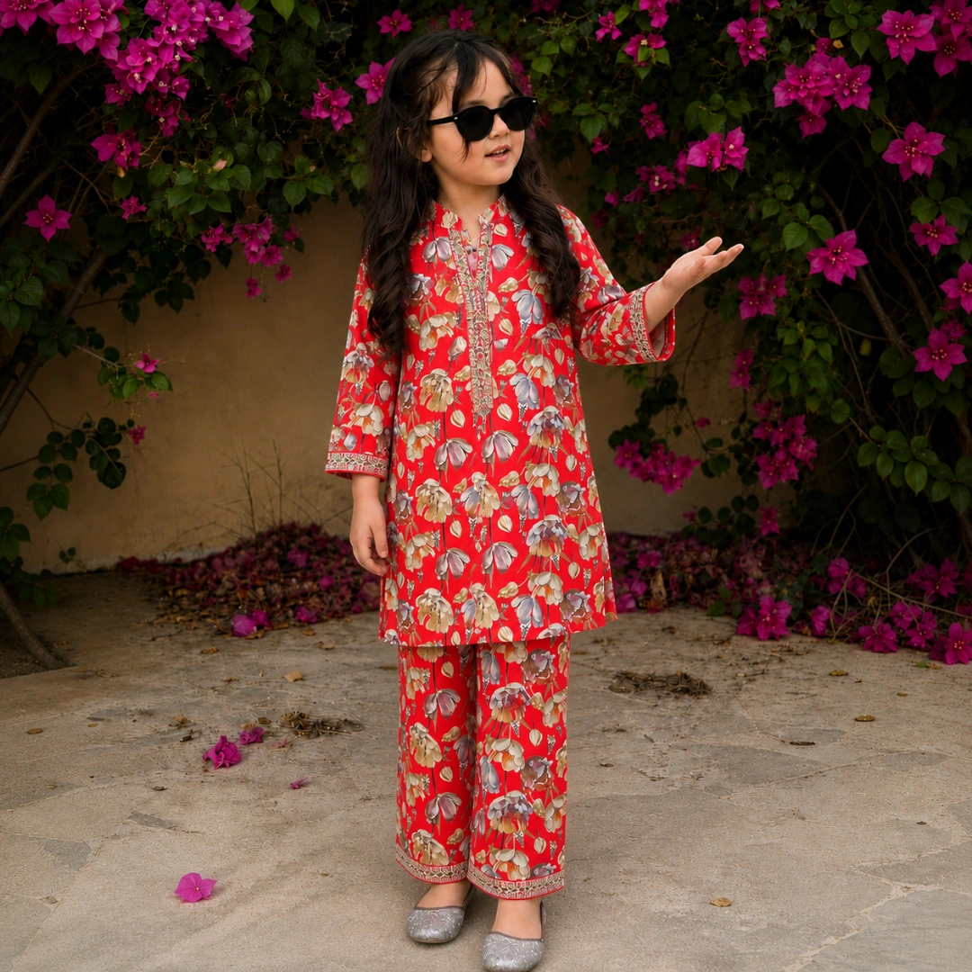 GIRLS LAWN 2PC