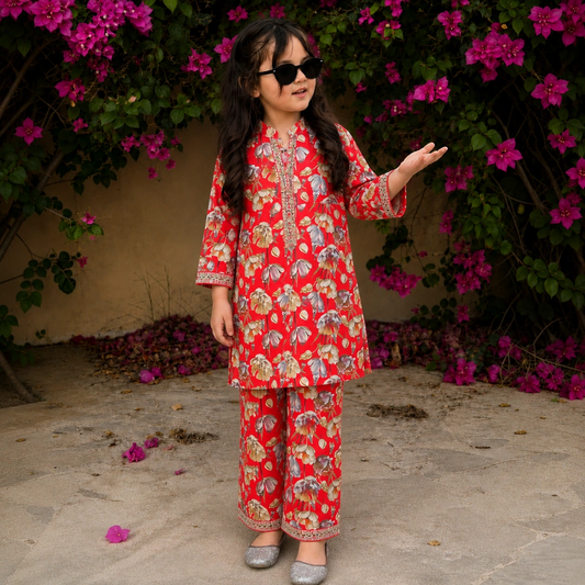 GIRLS LAWN 2PC
